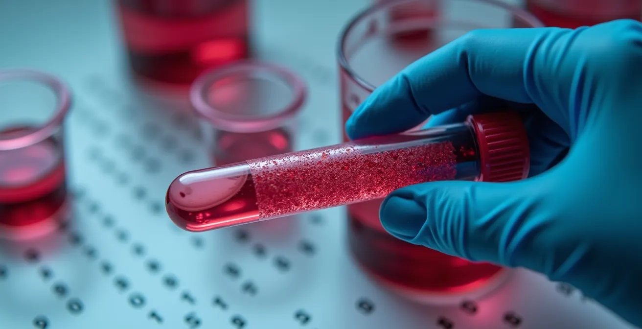 Laboratory technician performing blood coagulation test on canine sample